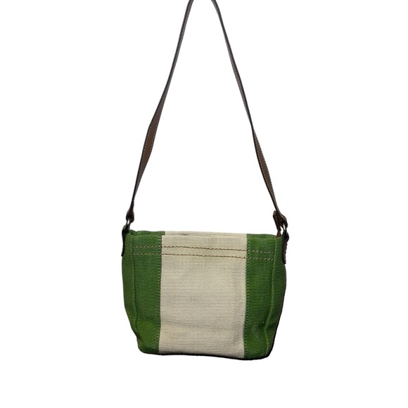 Vintage Y2K Relic Green Cream Mini Shoulder Crossbody Canvas Purse - Picture 10 of 15